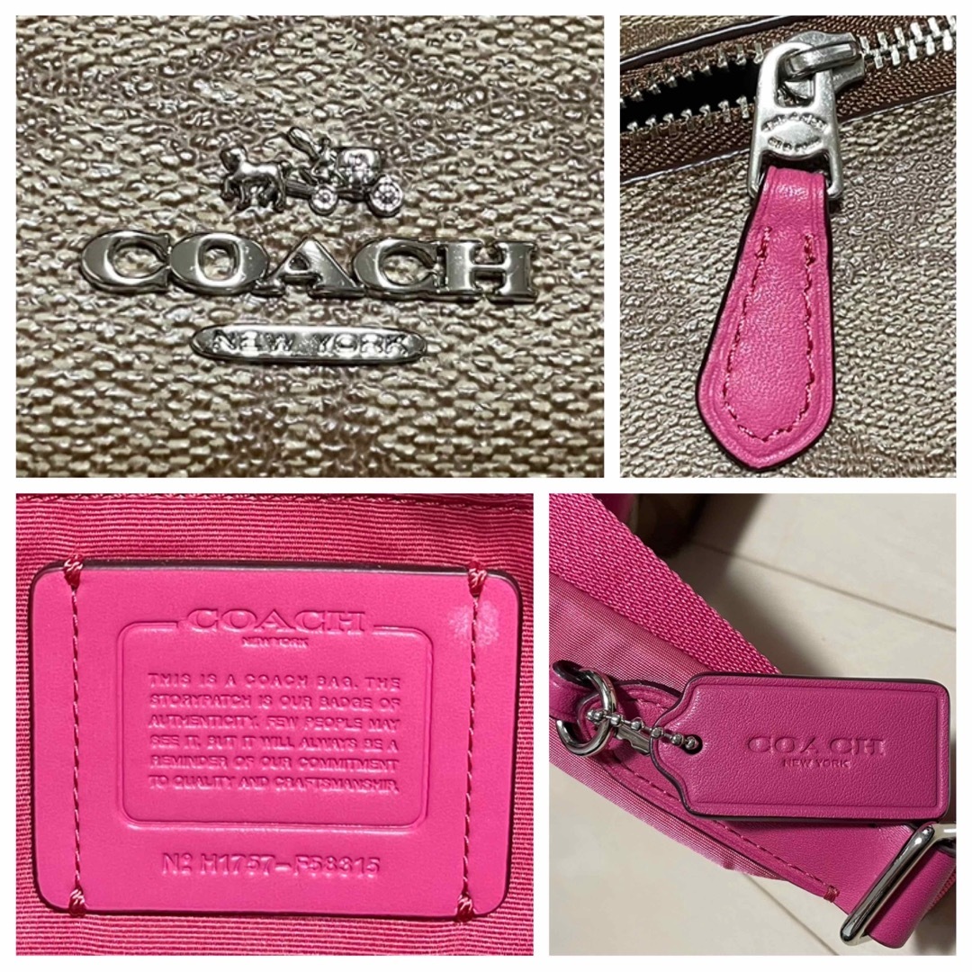 COACH - 本物 コーチ レザー切替 シグネチャー ミニ バック COACH - 本物 コーチ レザー切替 シグネチャー ミニ バック