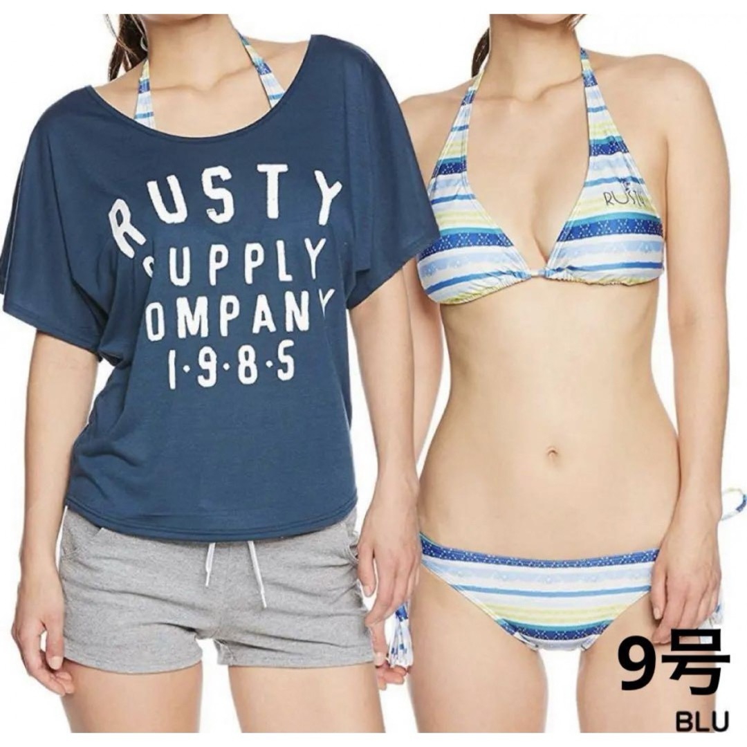RUSTY(ラスティ)の新品特価◆RUSTY ラスティー 水着 4点セット レディース 水着 ブルー9号 レディースの水着/浴衣(水着)の商品写真
