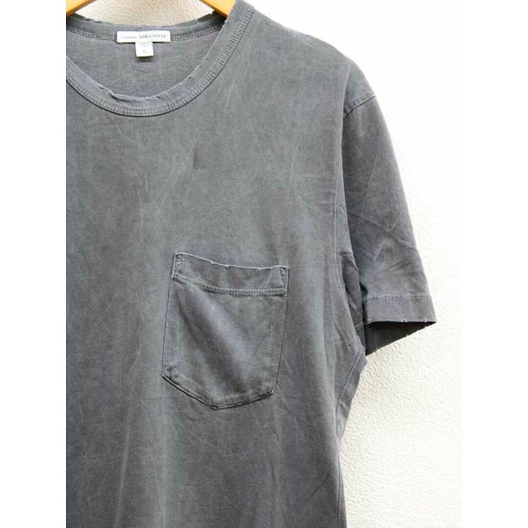 JAMES PERSE(ジェームスパース)の【夏物 新入荷】★JAMES PERSE/ジェームスパース★製品染めダメージ加工Tシャツ/プルオーバー/クルーネック/シンプル/カジュアル/ポケット付/カットソー/Tシャツ 半袖 グレー/灰色 レディース 0【中古】夏 805042 レディースのトップス(Tシャツ(半袖/袖なし))の商品写真