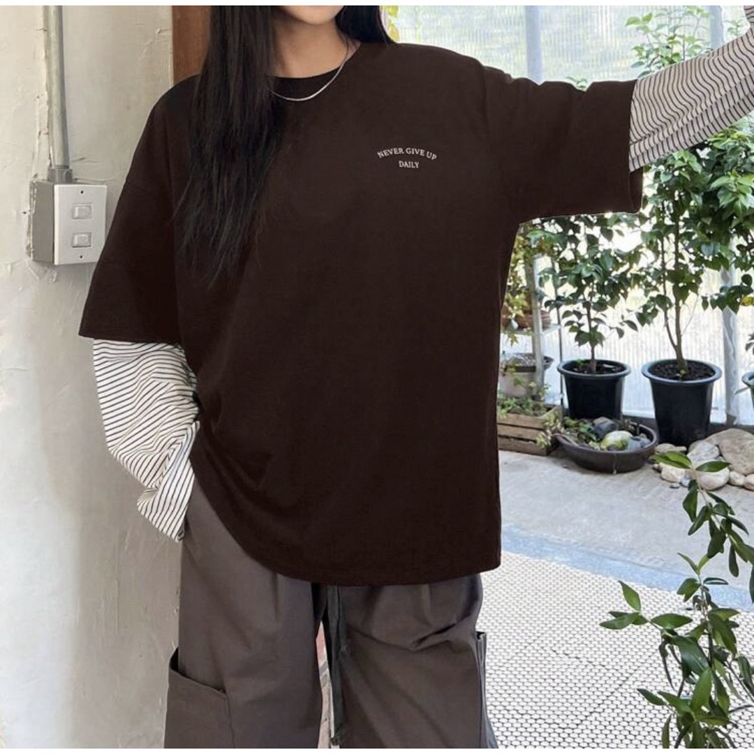 ボーダー　ドロップショルダー ロンT レディースのトップス(Tシャツ(長袖/七分))の商品写真
