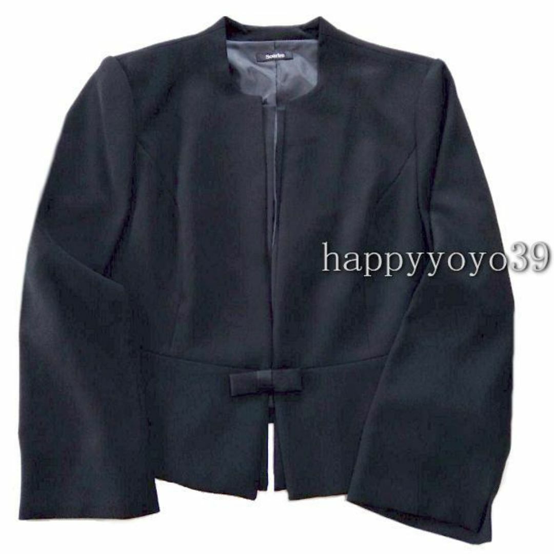 新品激安２３号黒ワンピース＋ジャケット ブラックフォーマル フォーマルスーツ喪服 レディースのフォーマル/ドレス(礼服/喪服)の商品写真