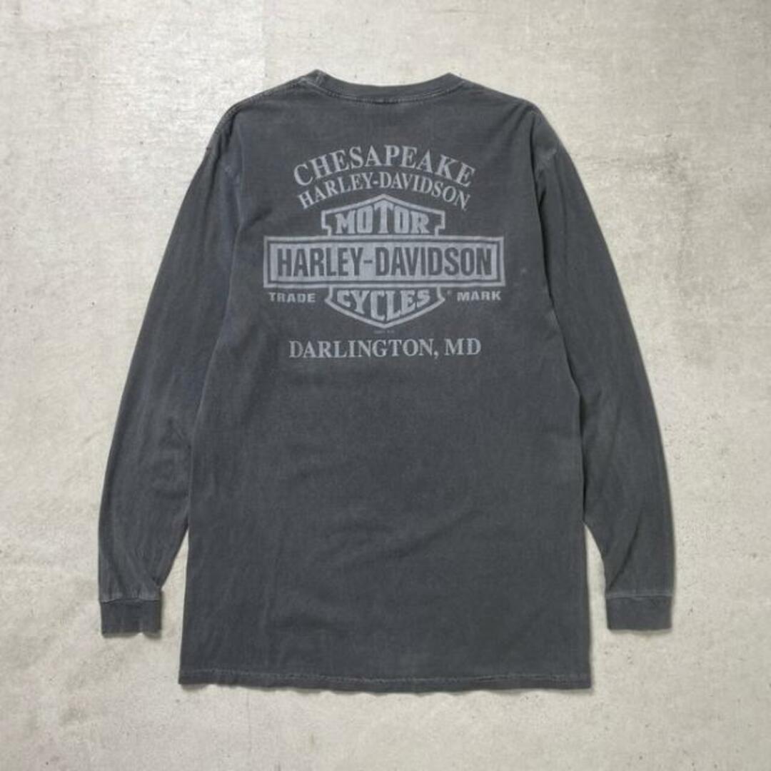 00年代 Harley-Davidson ハーレーダビッドソン ロングTシャツ ロンT メンズM メンズのトップス(Tシャツ/カットソー(七分/長袖))の商品写真