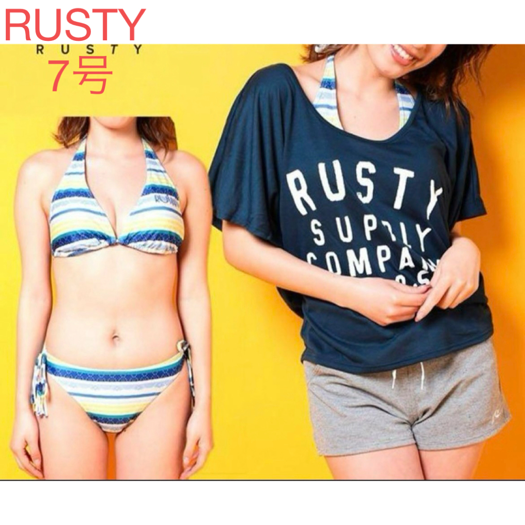 RUSTY(ラスティ)の新品特価◆RUSTY ラスティー 水着 4点セット レディース 水着 ブルー7号 レディースの水着/浴衣(水着)の商品写真
