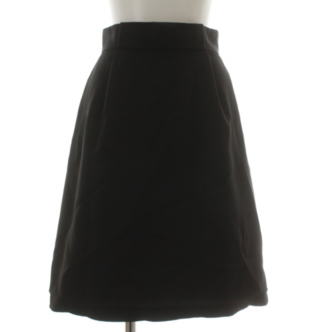 フォクシーニューヨーク フレアスカート リボン ひざ丈 38 M 黒 レディースのスカート(ひざ丈スカート)の商品写真