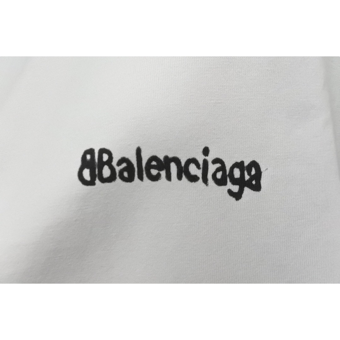 Balenciaga(バレンシアガ)の極美品 BALENCIAGA バレンシアガ 23AW BB CORP MEDIUM FIT Tシャツ 23AW クルーネック ホワイト サイズL 612966 TJV87 中古 63043 レディースのトップス(Tシャツ(半袖/袖なし))の商品写真