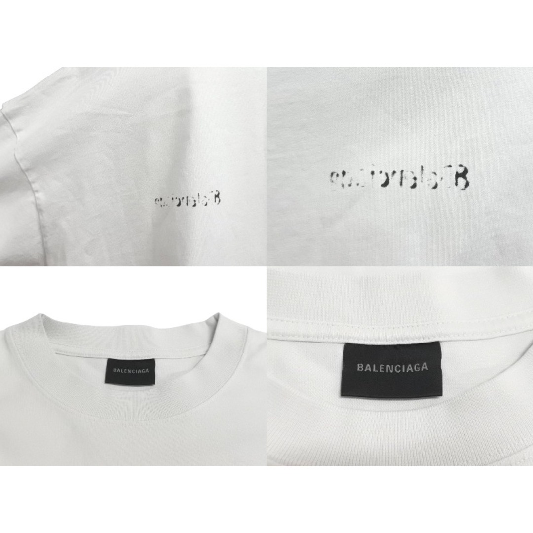 Balenciaga(バレンシアガ)の極美品 BALENCIAGA バレンシアガ 23AW BB CORP MEDIUM FIT Tシャツ 23AW クルーネック ホワイト サイズL 612966 TJV87 中古 63043 レディースのトップス(Tシャツ(半袖/袖なし))の商品写真