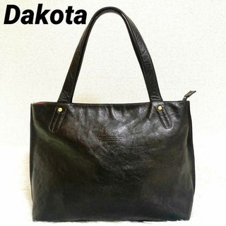 Dakota - 美品　ダコタ　Dakota レザー　トート　A4　キューブ　バッグ　黒　ロゴ