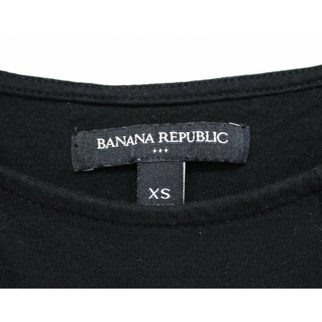 Banana Republic(バナナリパブリック)の【夏物 新入荷】●BANANA REPUBLIC/バナナ・リパブリック●袖切替カットソー/クルーネック/半袖 ブラック/黒 レディース XS【中古】夏 415042 レディースのトップス(Tシャツ(半袖/袖なし))の商品写真