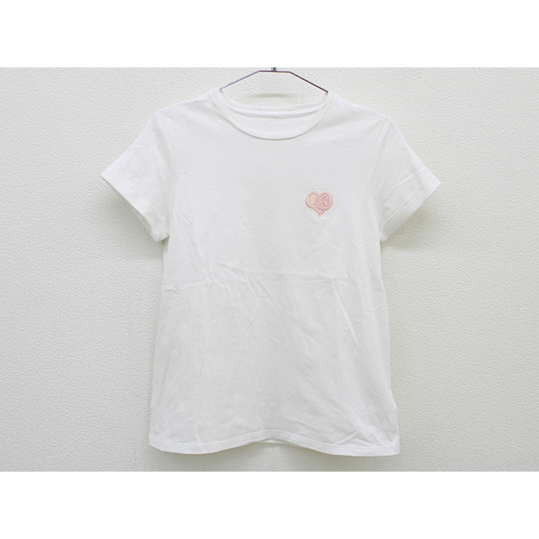 Chloe(クロエ)の【夏物 新入荷!】▲クロエ/Chloe▲155cm位 半袖Tシャツ/半袖カットソー 白【中古】子供服 キッズ kids ジュニア 女の子 夏 tops 315042 レディースのトップス(Tシャツ(半袖/袖なし))の商品写真