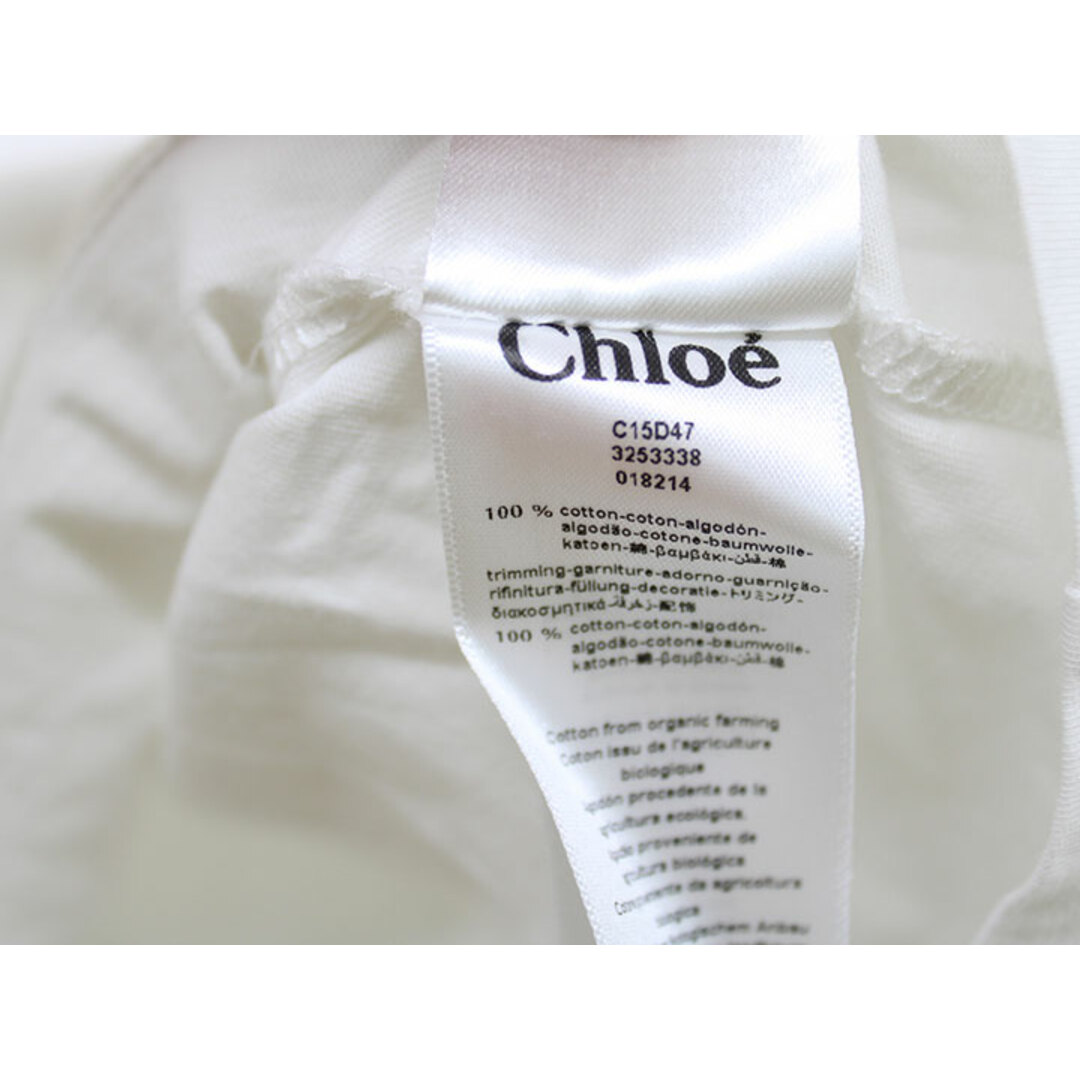 Chloe(クロエ)の【夏物 新入荷!】▲クロエ/Chloe▲155cm位 半袖Tシャツ/半袖カットソー 白【中古】子供服 キッズ kids ジュニア 女の子 夏 tops 315042 レディースのトップス(Tシャツ(半袖/袖なし))の商品写真