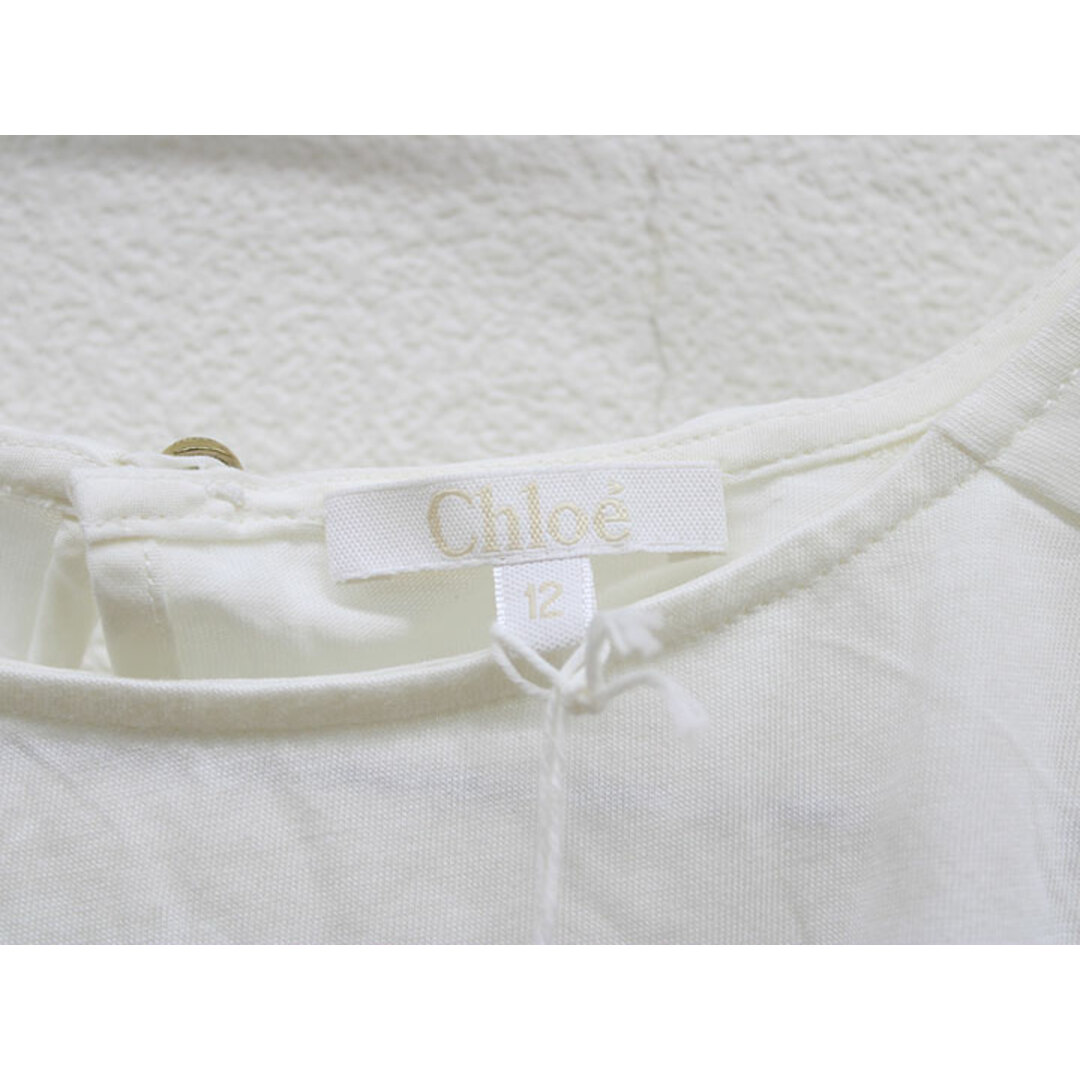 Chloe(クロエ)の【夏物 新入荷!】新品 未使用品▲クロエ/Chloe▲150cm(12) 半袖Tシャツ/半袖カットソー 白 子供服 キッズ kids ジュニア 女の子 夏 tops 315042 レディースのトップス(Tシャツ(半袖/袖なし))の商品写真