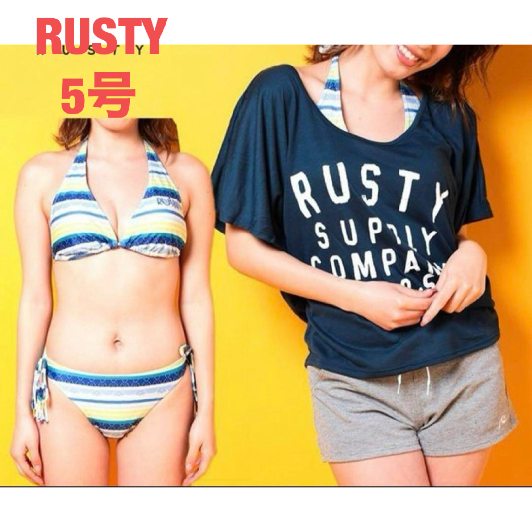 新品特価◆RUSTY ラスティー 水着 4点セット レディース 水着 ブルー5号 レディースの水着/浴衣(水着)の商品写真