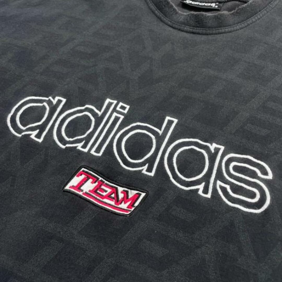 adidas(アディダス)の90年代 adidas TEAM アディダス 刺繍 Tシャツ 総柄 メンズXL相当 メンズのトップス(Tシャツ/カットソー(半袖/袖なし))の商品写真
