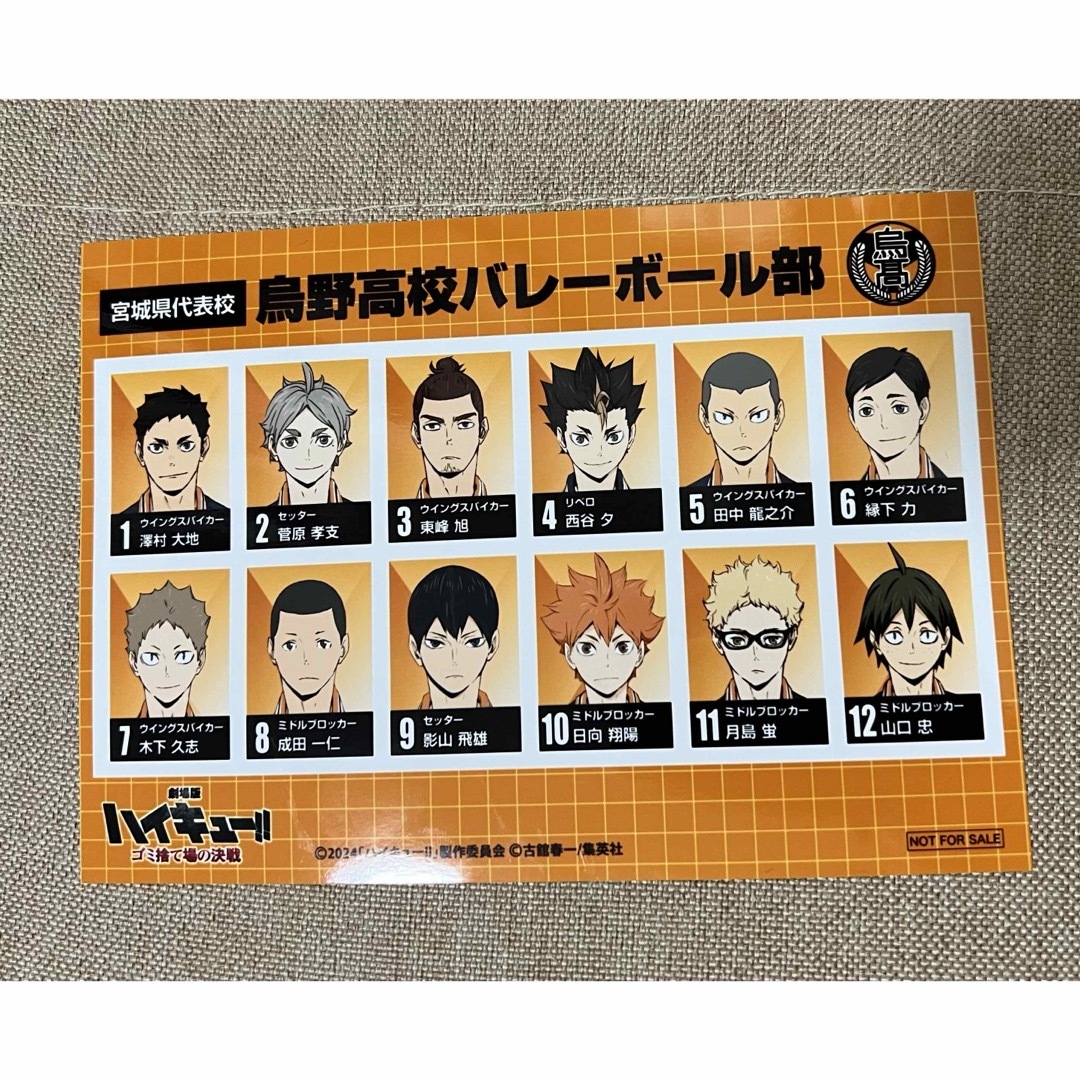 ハイキュー　選手名鑑風ブロマイド エンタメ/ホビーのアニメグッズ(カード)の商品写真