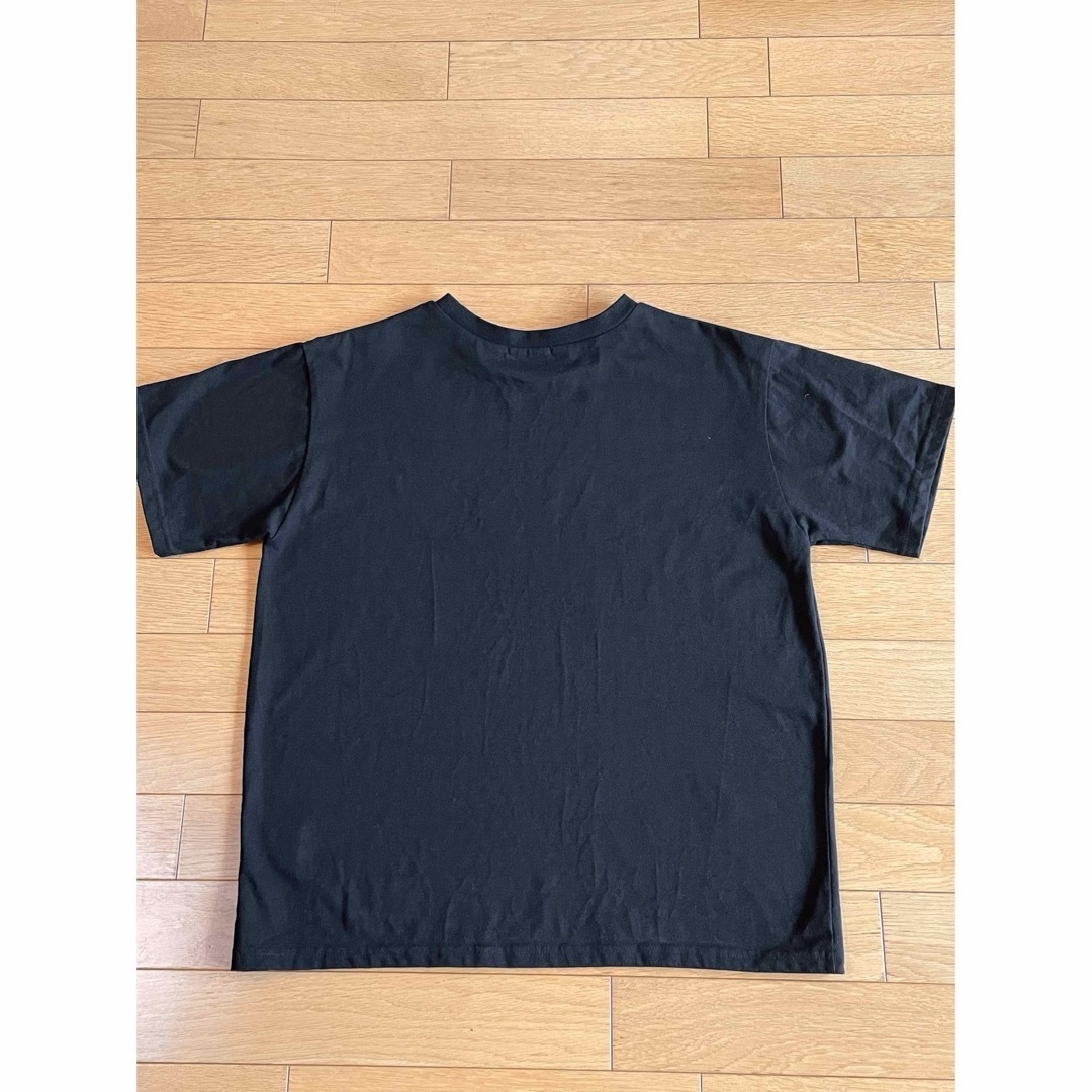 しまむら(シマムラ)のプリントロゴ ビッグTシャツ クルーネック半袖Tシャツ ブラック レディース M レディースのトップス(Tシャツ(半袖/袖なし))の商品写真