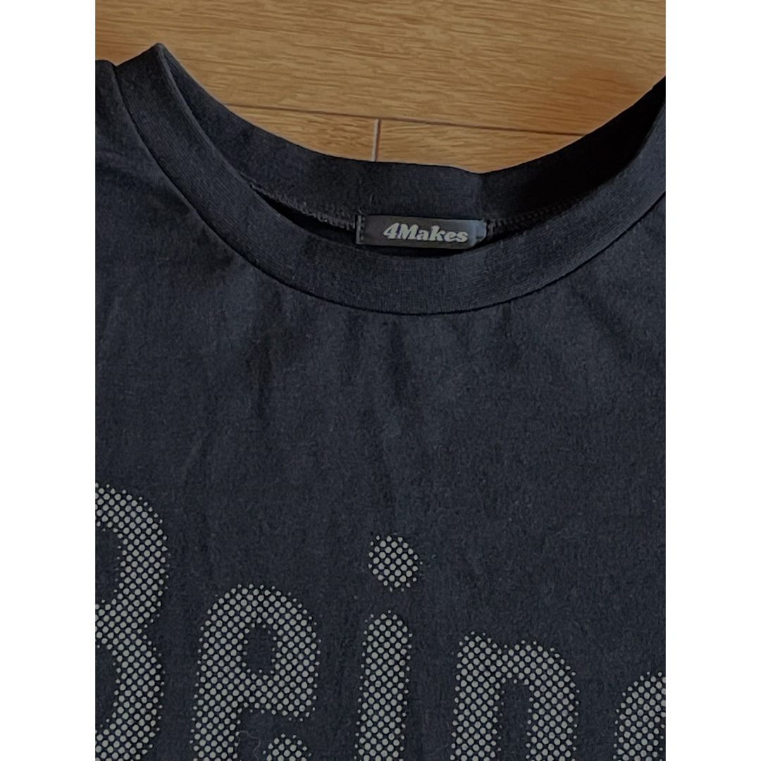 しまむら(シマムラ)のプリントロゴ ビッグTシャツ クルーネック半袖Tシャツ ブラック レディース M レディースのトップス(Tシャツ(半袖/袖なし))の商品写真