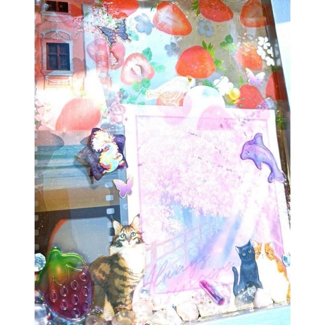 開運絵画　エモすぎるオルゴナイト絵画 ハンドメイドのインテリア/家具(アート/写真)の商品写真