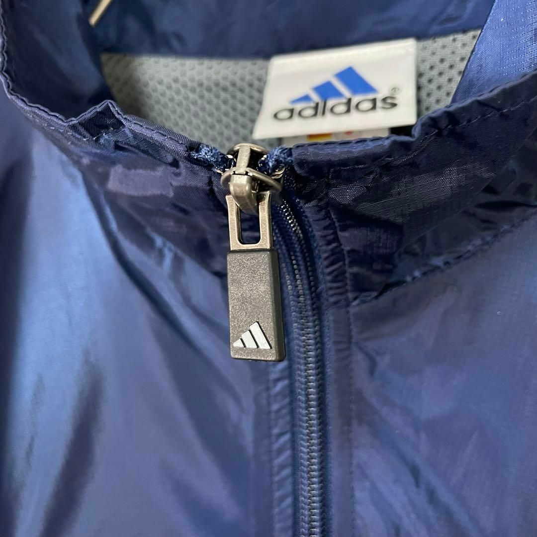 adidas(アディダス)の極美品 90s adidas ナイロン トラックジャケット 紺 ライン 常田大毅 メンズのジャケット/アウター(ナイロンジャケット)の商品写真