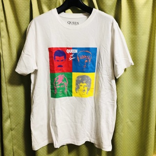 ジーユー(GU)のGU クイーン　ホットショット　白　ロックTシャツ　L(Tシャツ/カットソー(半袖/袖なし))