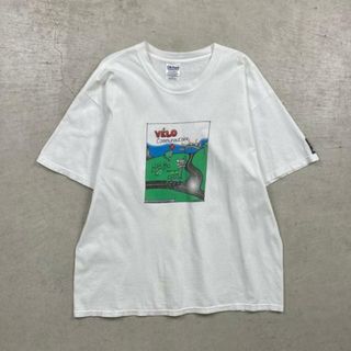 90年代 ケベック サイクリングコミュニティ アドバタイジングプリントTシャツ メンズXL(Tシャツ/カットソー(半袖/袖なし))