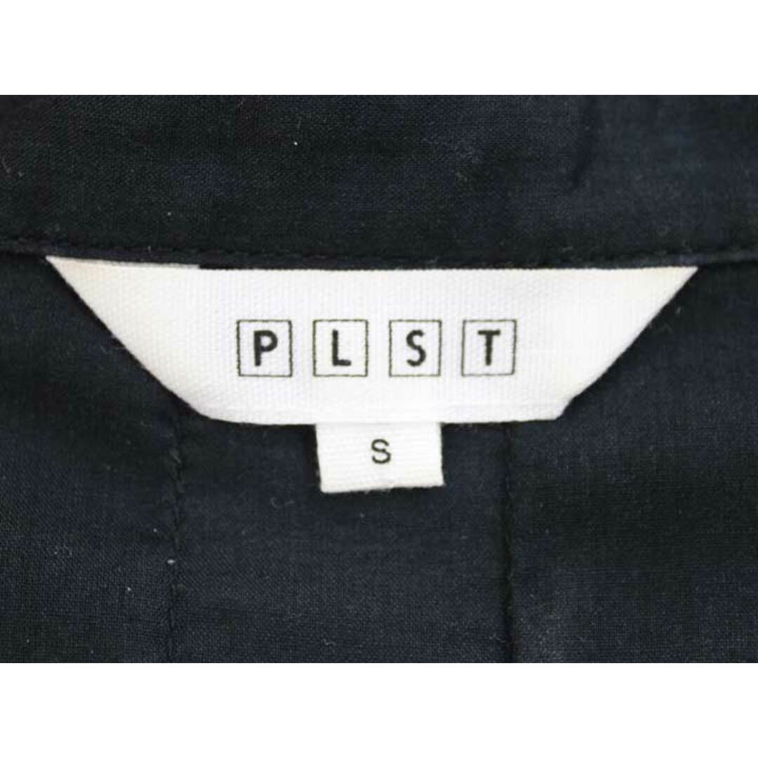 PLST(プラステ)の【夏物 新入荷】『PLST/プラステ』コットンポリエステルキュプラバックタックブラウス/ブラウス/Vネック/無地/フレンチスリーブ ブラック/黒 レディース S 【中古】 夏 905042 レディースのトップス(シャツ/ブラウス(半袖/袖なし))の商品写真