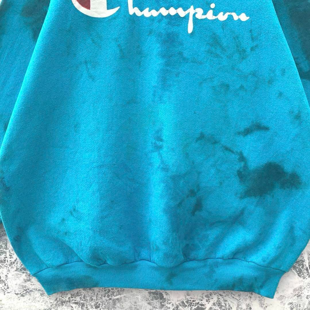 Champion(チャンピオン)のIS425 希少USA製古着チャンピオンデカプリントロゴペイント加工スウェット メンズのトップス(スウェット)の商品写真