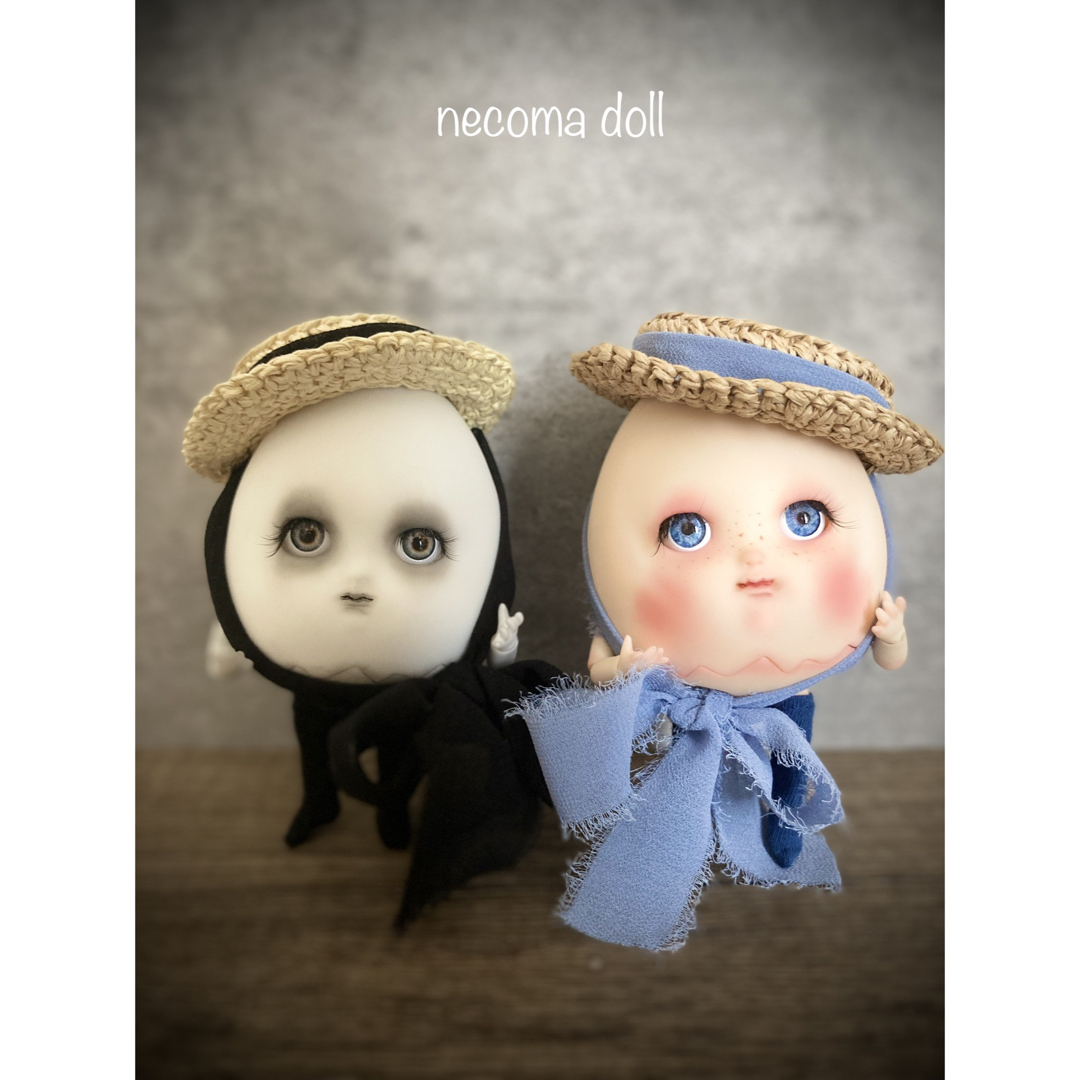 【necoma doll】キモカワたまごちゃん◆ノーマル◆そばかす◆カンカン帽 ハンドメイドのぬいぐるみ/人形(人形)の商品写真