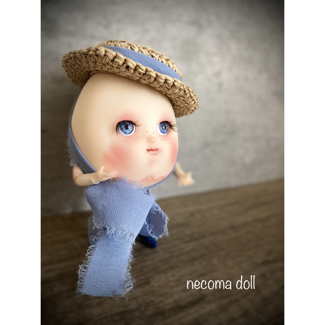 【necoma doll】キモカワたまごちゃん◆ノーマル◆そばかす◆カンカン帽 ハンドメイドのぬいぐるみ/人形(人形)の商品写真