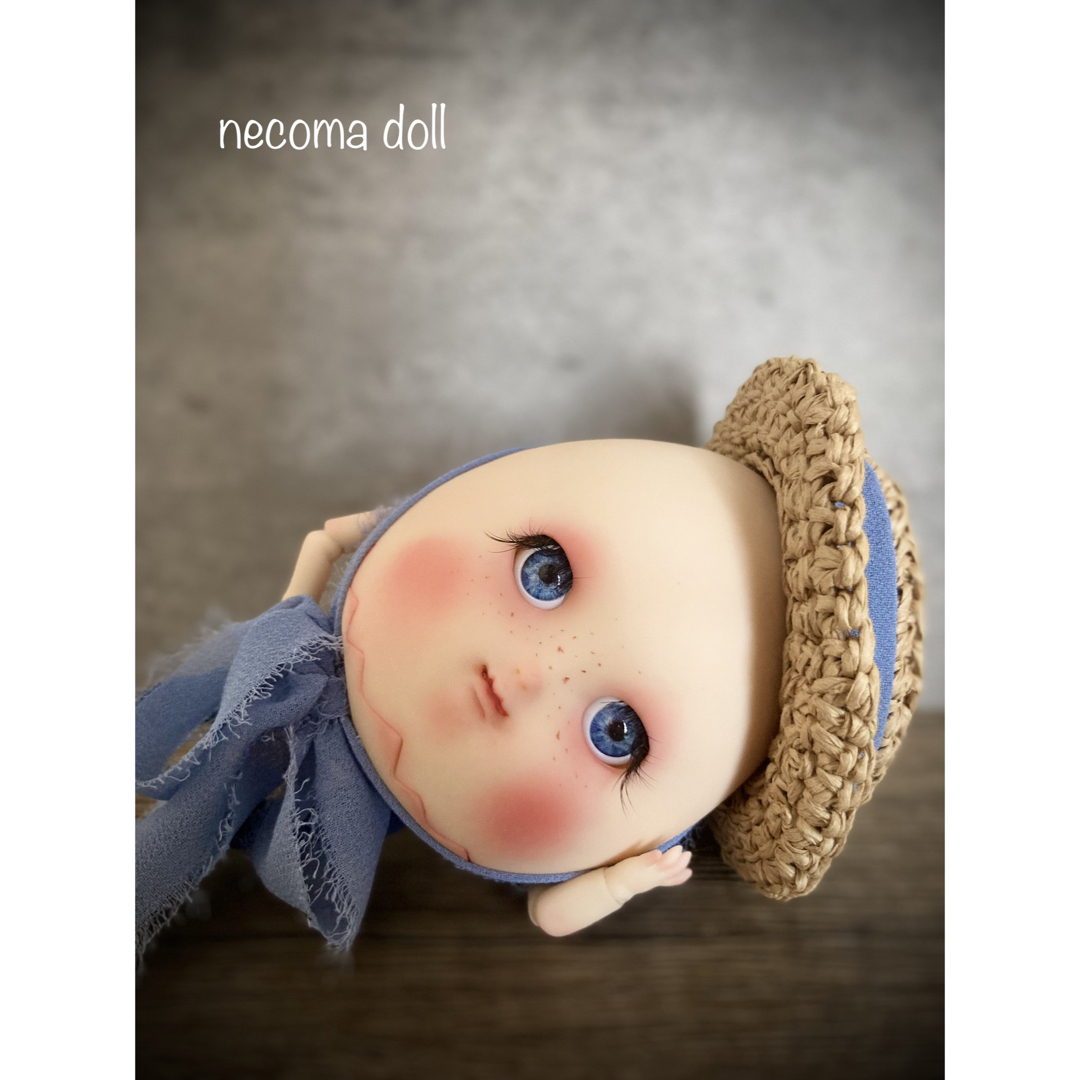 【necoma doll】キモカワたまごちゃん◆ノーマル◆そばかす◆カンカン帽 ハンドメイドのぬいぐるみ/人形(人形)の商品写真