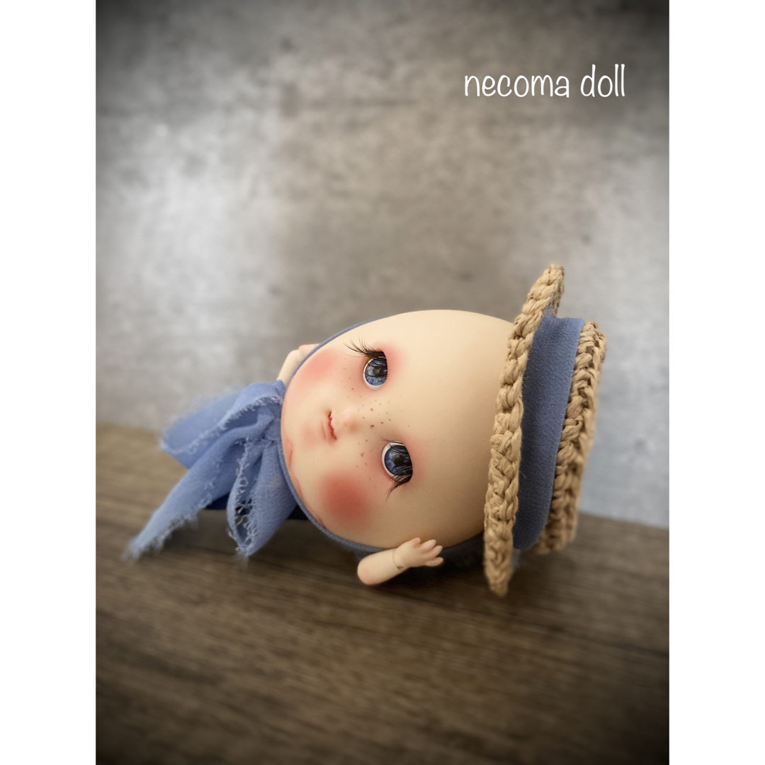 【necoma doll】キモカワたまごちゃん◆ノーマル◆そばかす◆カンカン帽 ハンドメイドのぬいぐるみ/人形(人形)の商品写真