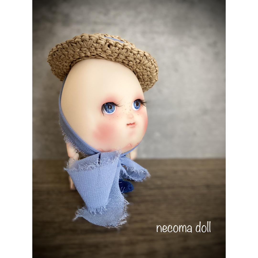 【necoma doll】キモカワたまごちゃん◆ノーマル◆そばかす◆カンカン帽 ハンドメイドのぬいぐるみ/人形(人形)の商品写真