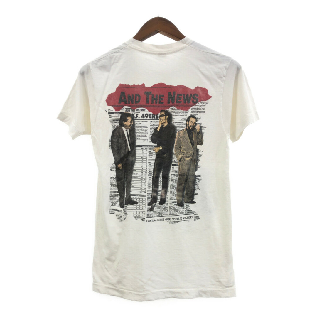 SCREEN STARS(スクリーンスターズ)の80年代 USA製 HUEY LEWIS AND THE NEWS ヒューイ・ルイス 半袖Ｔシャツ バンドT ホワイト (メンズ M) 中古 古着 Q6543 メンズのトップス(Tシャツ/カットソー(半袖/袖なし))の商品写真