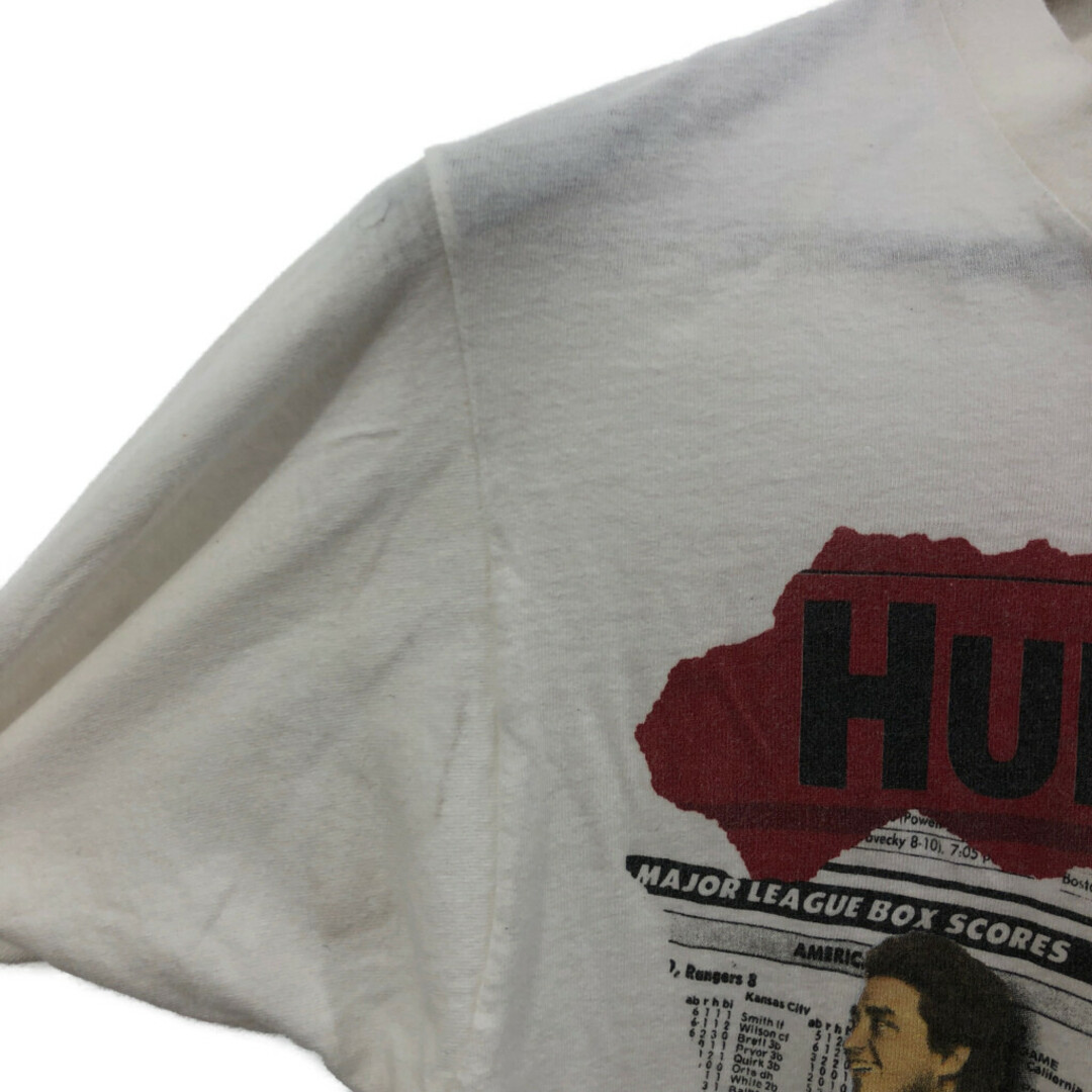 SCREEN STARS(スクリーンスターズ)の80年代 USA製 HUEY LEWIS AND THE NEWS ヒューイ・ルイス 半袖Ｔシャツ バンドT ホワイト (メンズ M) 中古 古着 Q6543 メンズのトップス(Tシャツ/カットソー(半袖/袖なし))の商品写真