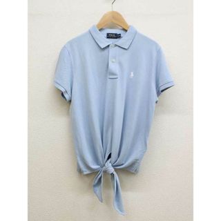 ラルフローレン(Ralph Lauren)の【夏物 新入荷】★POLO RALPH LAUREN/ポロラルフローレン★ウエストリボンポロシャツ/ワンポイント刺繍/かわいい/リボン/おしゃれ/カジュアル/カットソー/半袖 ライトブルー/水色 レディース S【中古】夏 315042(ポロシャツ)