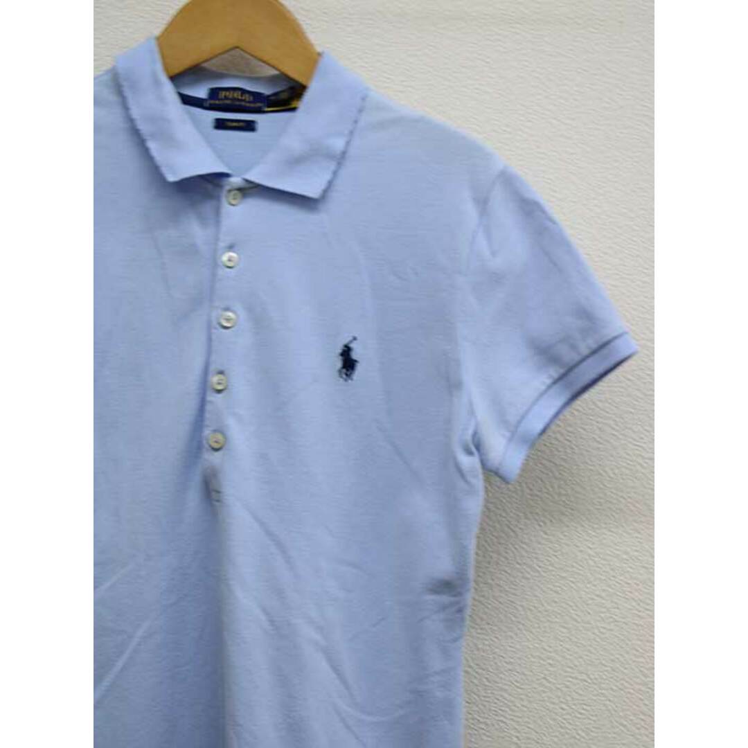 Ralph Lauren(ラルフローレン)の【夏物 新入荷】★POLO RALPH LAUREN/ポロラルフローレン★ポロシャツ/ワンポイント刺繍/おしゃれ/カジュアル/カットソー/半袖 ライトブルー/水色 レディース M【中古】夏 315042 レディースのトップス(ポロシャツ)の商品写真