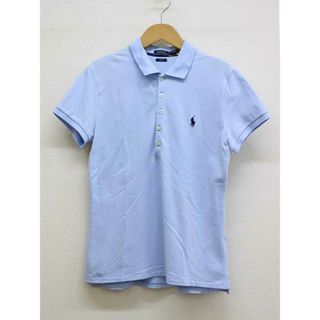 ラルフローレン(Ralph Lauren)の【夏物 新入荷】★POLO RALPH LAUREN/ポロラルフローレン★ポロシャツ/ワンポイント刺繍/おしゃれ/カジュアル/カットソー/半袖 ライトブルー/水色 レディース M【中古】夏 315042(ポロシャツ)