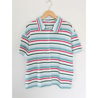 ザラ(ZARA)の【夏物 新入荷】●ZARA/ザラ●ボーダーニットシャツ/半袖 マルチカラー レディース S【中古】夏 415042(ポロシャツ)