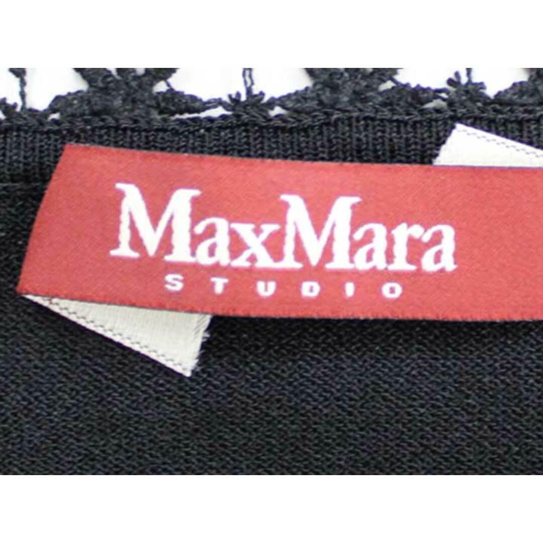 Max Mara(マックスマーラ)の【春物新入荷】■Max Mara Studio/マックスマーラステュディオ■レース切替カーディガン ブラック/黒 レディース M【中古】春夏 805042 レディースのトップス(カーディガン)の商品写真