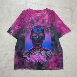 CHEMISTRY CYBER MIND タイダイ染め アートデザイン プリントTシャツ メンズL相当(Tシャツ/カットソー(半袖/袖なし))