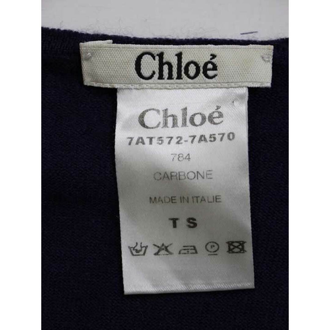 Chloe(クロエ)の【夏物 新入荷】‡Chloe/クロエ‡ウールカシミヤニット/半袖 ネイビー/紺 レディース  TS【中古】 夏春 705042 レディースのトップス(ニット/セーター)の商品写真