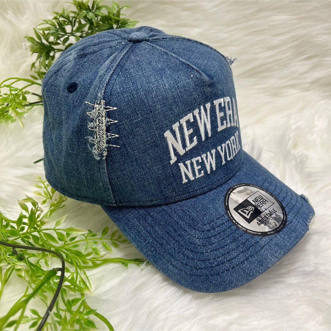 NEW ERA(ニューエラー)の希少 NEWERA ニューエラ ダメージ デニム キャップ スナップバック メンズの帽子(キャップ)の商品写真