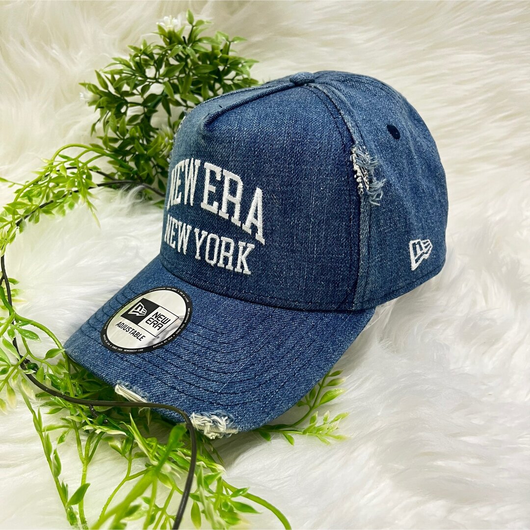 NEW ERA(ニューエラー)の希少 NEWERA ニューエラ ダメージ デニム キャップ スナップバック メンズの帽子(キャップ)の商品写真
