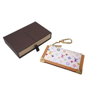 ルイヴィトン(LOUIS VUITTON)のLOUIS VUITTON ルイヴィトン コインケース ポシェット クレ マルチカラー 村上隆 ホワイト M92655 美品 中古 63755(コインケース)