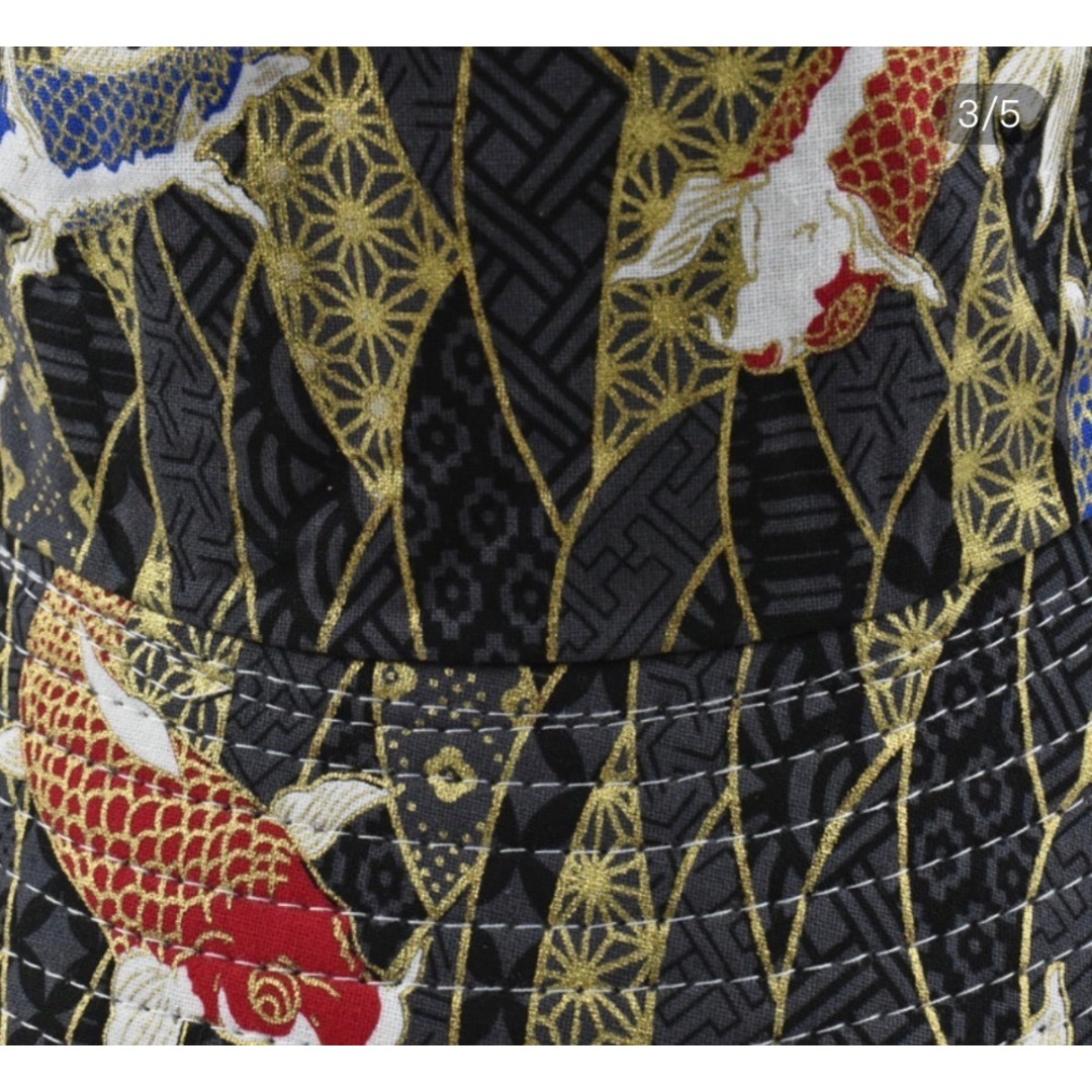 【リバーシブル】バケハ　帽子　ハット　鯉　魚　総柄　美しい　刺繍　日焼け対策 メンズの帽子(ハット)の商品写真