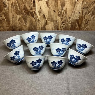 【Nす1602】重山作　湯呑11客セット茶器 時代物 湯呑み (その他)