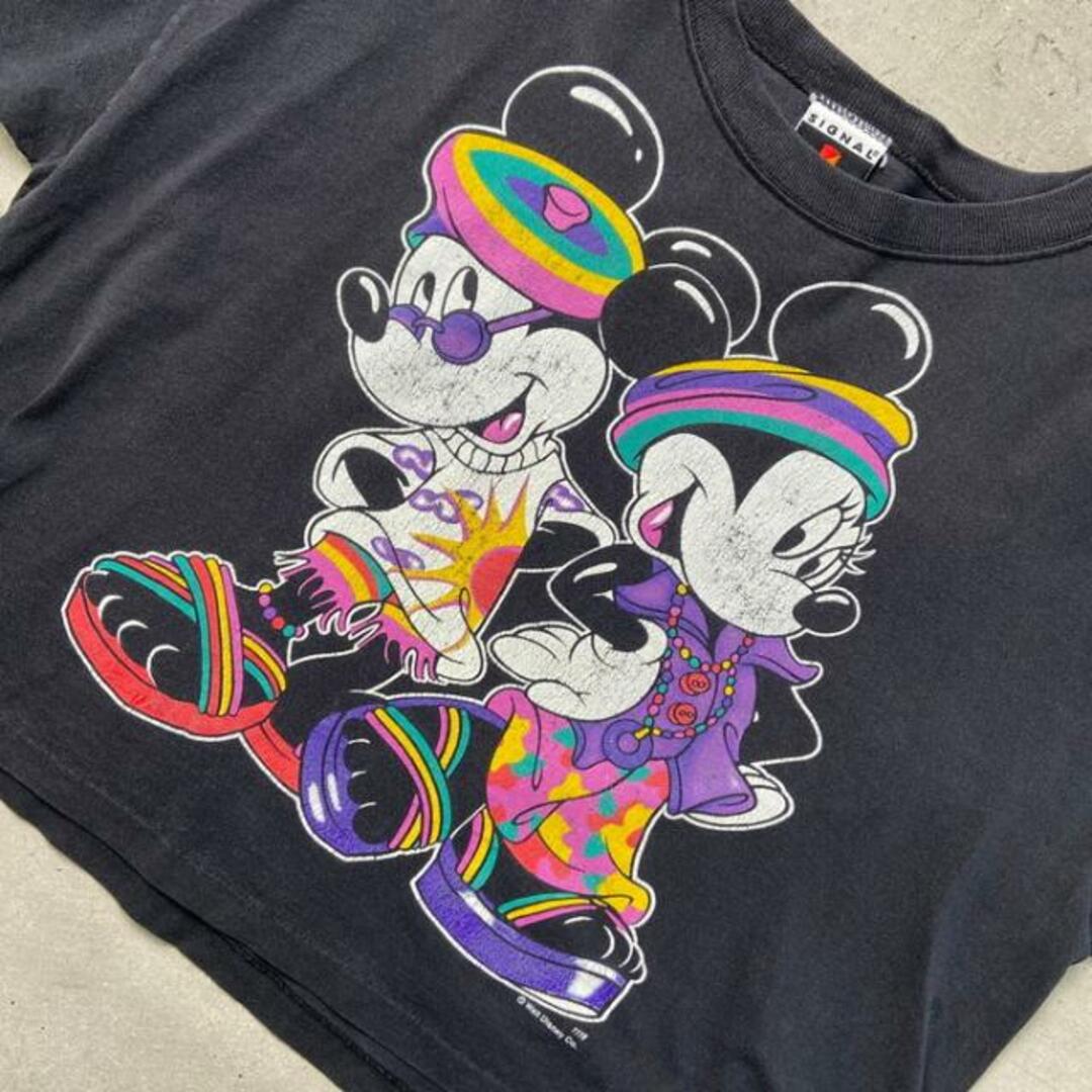 90年代 USA製 Disney ディズニー ミッキーマウス ミニーマウス Tシャツ ショート丈 レディース2XL相当 メンズのトップス(Tシャツ/カットソー(半袖/袖なし))の商品写真