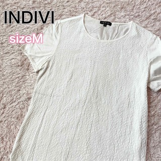 INDIVI - INDIVI レース　カットソー　Tシャツ　半袖　白　サイズM