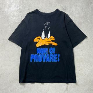 LOONEY TUNES ルーニー・テューンズ ダフィー・ダック プリントTシャツ メンズM相当(Tシャツ/カットソー(半袖/袖なし))