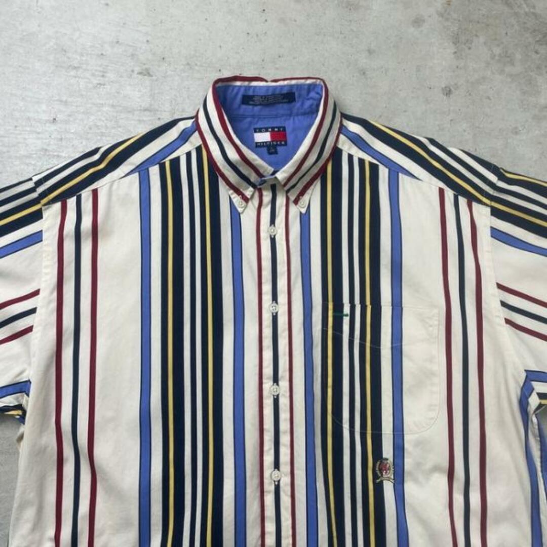 TOMMY HILFIGER(トミーヒルフィガー)の90年代 TOMMY HILFIGER トミーヒルフィガー 長袖 ストライプシャツ メンズL メンズのトップス(シャツ)の商品写真