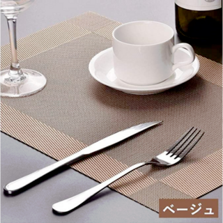 【2枚セット】 北欧スタイル ランチョンマット テーブルマット ベージュ(テーブル用品)